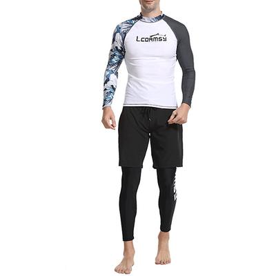 Men's Swim Trunks Rash guard Swimsuit Lightweight Long Sleeve Swimwear Swimsuit 2 Piece Swimming Surfing Beach Water Sports Printed Summer Spring Autumn