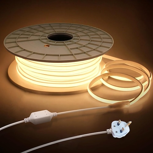 COB LED Lichtschlauch 5-50 Meter wasserfest superhell flexibles Band mit EU/US Stecker 288 LED/m flexibles Lichtband für Schlafzimmer Innen Außen Image
