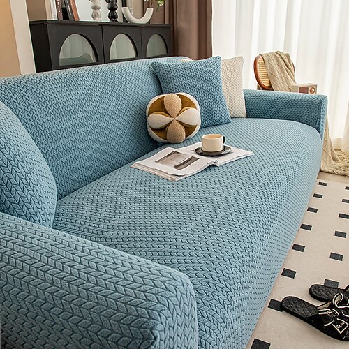 Sofabezug mit hoher Elastizität weicher und dehnbarer Stoff passt perfekt auf die meisten Sofas strapazierfähiger und bequemer Schonbezug schützt Möbel vor Flecken und Beschädigungen einfach