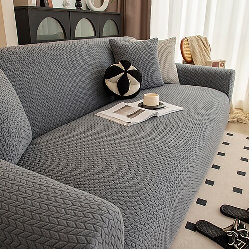 Sofabezug mit hoher Elastizität weicher und dehnbarer Stoff passt perfekt auf die meisten Sofas strapazierfähiger und bequemer Schonbezug schützt Möbel vor Flecken und Beschädigungen einfach