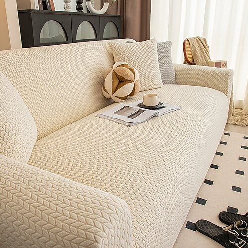 Sofabezug mit hoher Elastizität weicher und dehnbarer Stoff passt perfekt auf die meisten Sofas strapazierfähiger und bequemer Schonbezug schützt Möbel vor Flecken und Beschädigungen einfach
