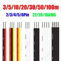 Câble d'extension LED 2/3/4/5/6 broches, calibre 22 20 18 12V, fil électrique pour 5050 SMD RGB RGBW WS2812B, ampoule à bandes LED, connecteur JST