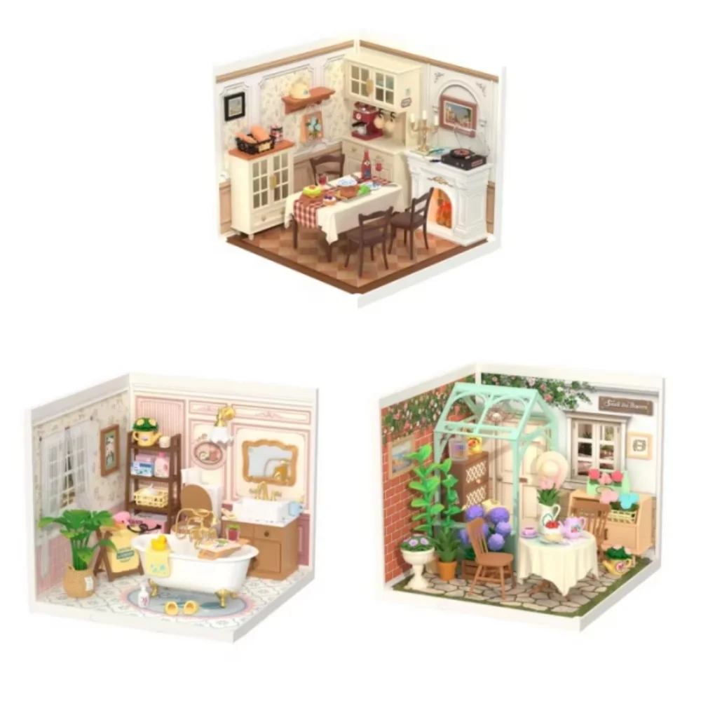 Robotime Kit casa delle bambole in miniatura fai-da-te con accessori Kit negozio di fornitura di modelli con LED per costruire un regalo di compleanno decente