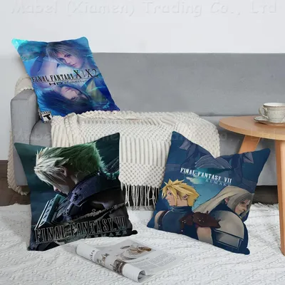 F-Final-F-Fantasie-Kissenbezüge, Cartoon-Sofa, dekorativ, für Zuhause, doppelseitiger Druck, kurzer Image