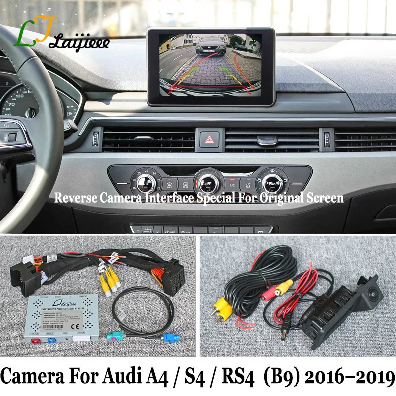 Für Audi A4 S4 RS4 B9 2016 ~ 2019 OEM 7 Oder 8 Zoll Bildschirm Hinzufügen Plug und Play HD Nachtsicht Einparkhilfe Vorne Rückansicht Kamera Image