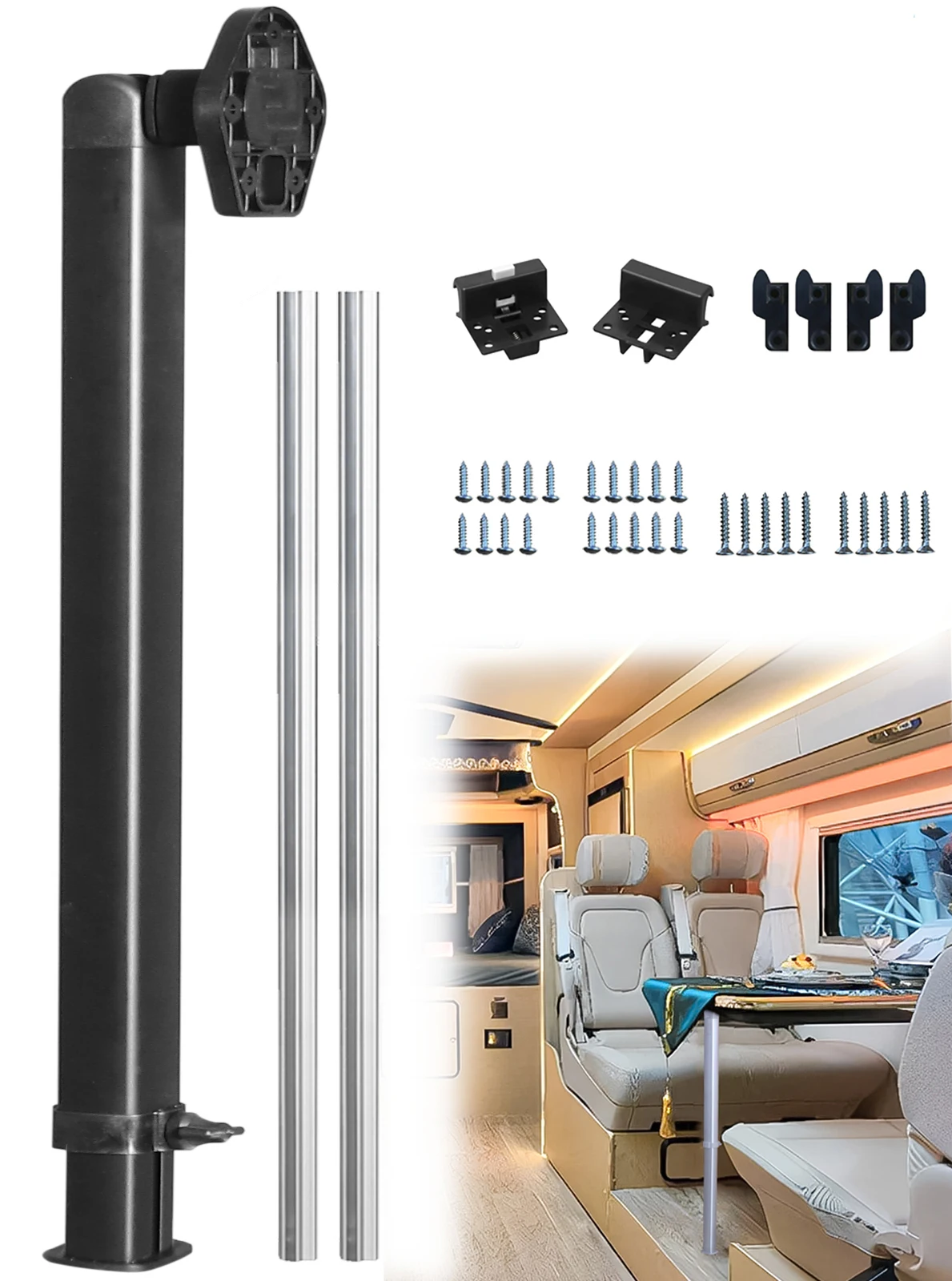 54CM-93cm Klappbare Teleskop-Tischbeine für Wohnmobile mit zwei 50cm Querstangen, verstellbare Tischbeine, Teleskopbeine, Wohnmobil-Tischbeine Image
