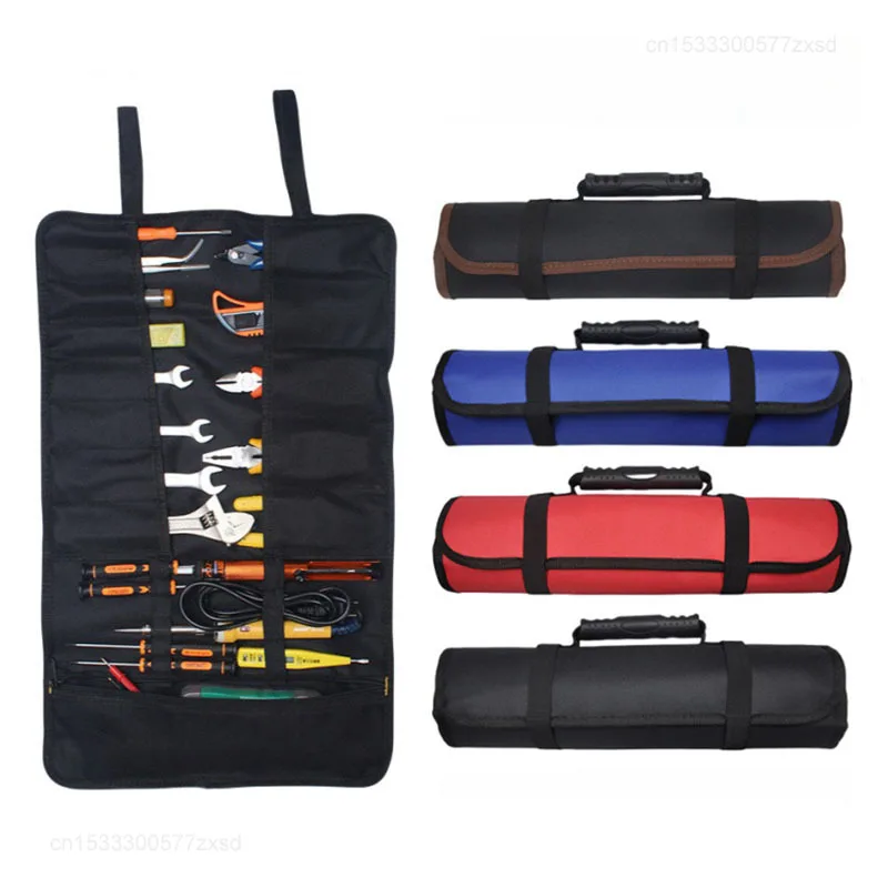 22 Multi-Taschen Oxford Canvas Klappschlüssel Rolle Aufbewahrung Werkzeuge Tasche Wasserdichte Hand Roller Elektriker Werkzeuge Organizer Tasche Image