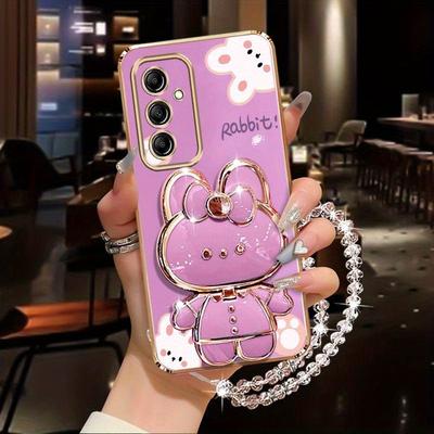 TEMU Diamond Wrist Lanyard Rabbit Phone Holder On A16 Samsunggalaxya16 Stand Image