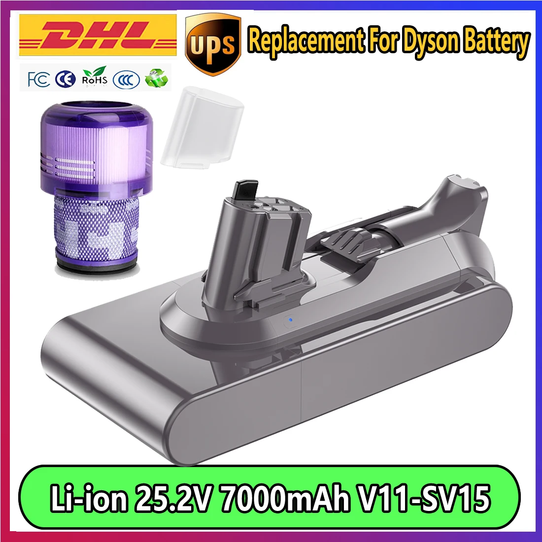 Ersatz-Lithium-Akku For Dyson V11 Batterie SV15 Absolute Pro Fluffy Motorhead SV14 SV15 SV17 Akku-Staubsauger Image