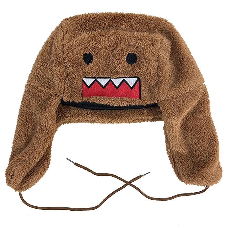 Tama Kun Winter Warme Mütze Braun Uschanka Mütze Niedliche Wintermütze für Jungen Mädchen Kinder Cartoon Anime Mütze Gorras Image