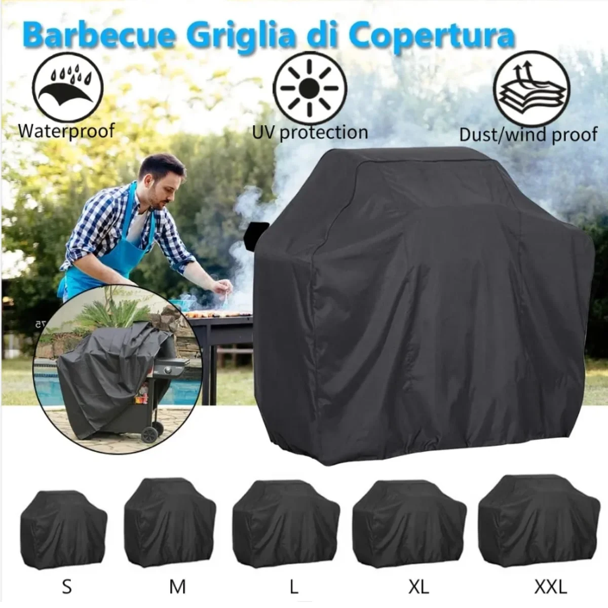 Grillabdeckung für den Außenbereich, robuste Grillabdeckung, staub- und wasserabweisend Image