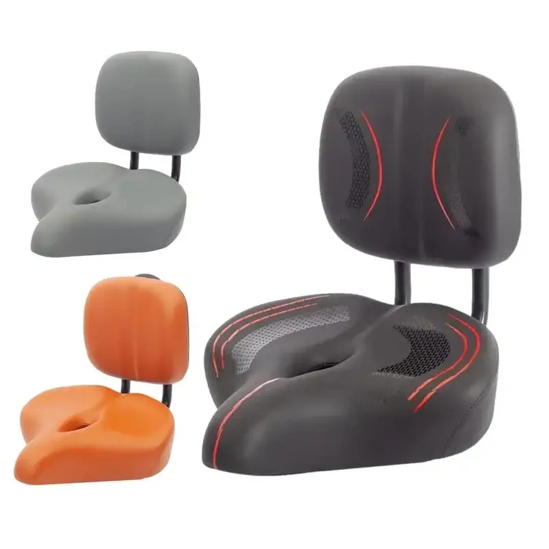 Fahrradsitz mit verstellbarer Rückenlehne, breit, wasserdichtes Leder, Latexmaterial, reißfest, robust, langlebig, bequemer Beifahrersitz Image