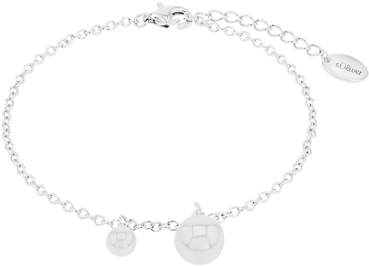 Armband S.OLIVER "Kreis", silber (silberfarben), Armbänder, Damen, 20cm, Silber 925 (Sterlingsilber), Armband