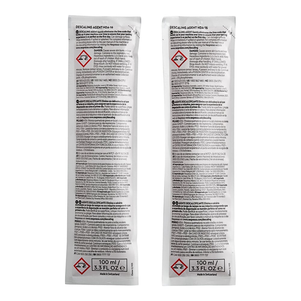 Nespresso 2-Pack Descaling Kit for Nespresso Zenius and Momento Espresso Machines