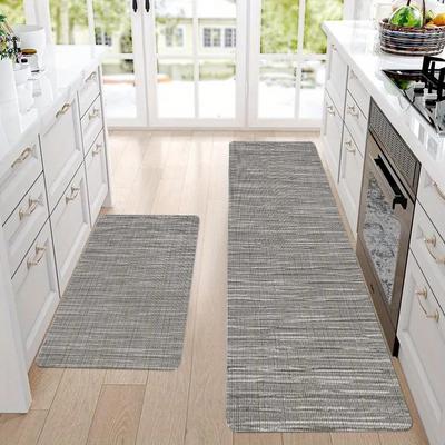 TEMU 1pc Thick 1.1cm Kitchen Mat, Grey Pattern Printed Mat Suitable For Kitchen, Living Room, Porch, Balcony And Home Image