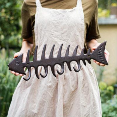 TEMU Boho Fishbone-shaped Wall Mounted Decorative Hooks - , 1pc, For Garden, Courtyard, Outdoor Decoration, Unique Groceries, European-style Countryside Image