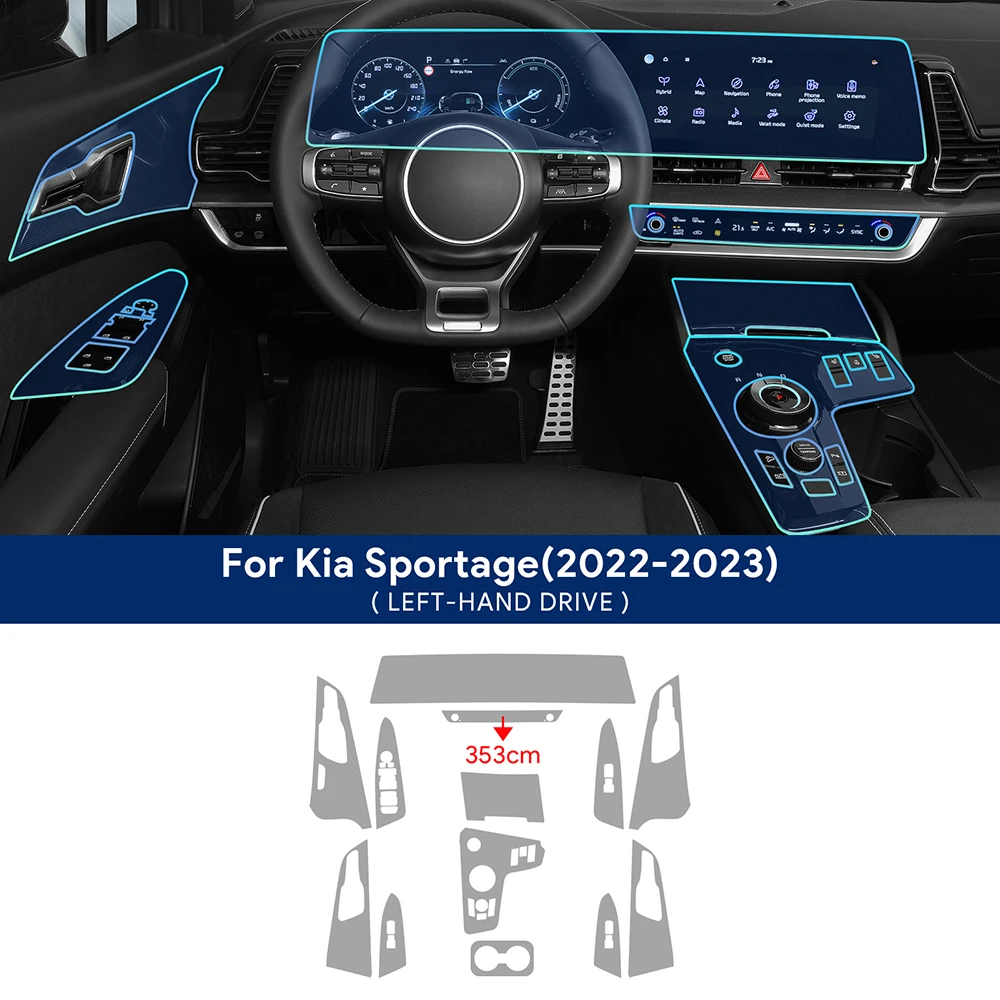 TPU für KIA Sportage NQ5 2022 2023 Kratzschutzfolie Innenraum-Aufkleber Auto Mittelkonsole Media Dashboard Navigationsfilm Image