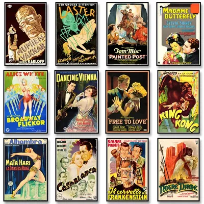 Classic Retro Collectible Old Movie Canvas Poster Classic Film Print Broadway Wall Art Pictures