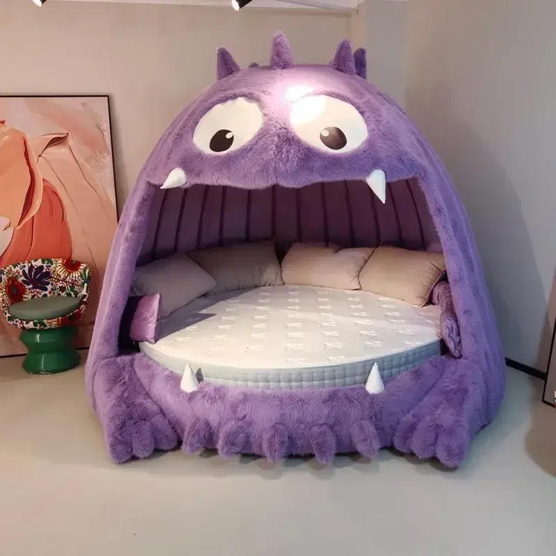 Europäisches schweres Queensize-Bett, Doppelhaus, Designer, rund, große Prinzessin, Erwachsene, Betten, Kinder, King-Size-Bett, moderne Cama De Casal-Möbel