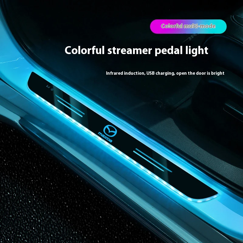 Für Mazda 2 3 6 Skyactiv CX-5 CX-30 CX-7 CX-9 BL BM MX-5 Auto Drahtlose LED Willkommen Pedal Schwelle Licht durchgang Atmosphäre lampe Image