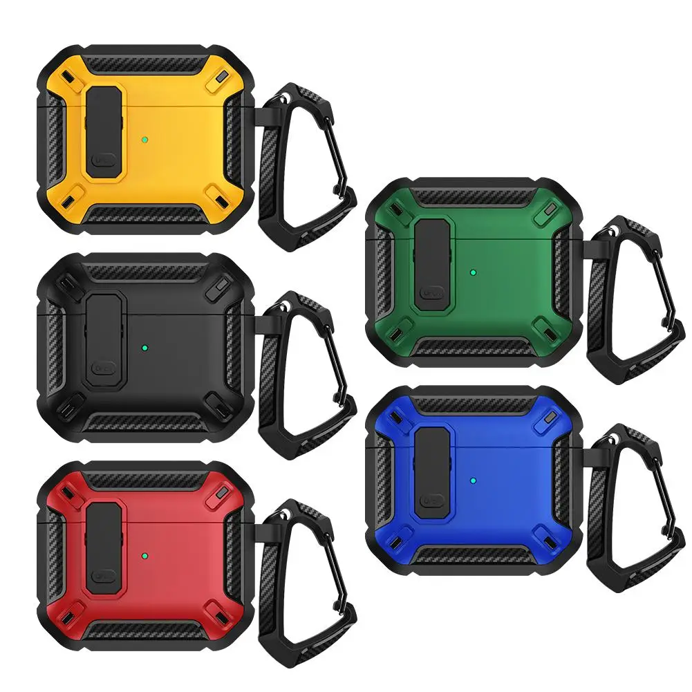 Tragbare Schutzhülle für AirPods 4, mit Karabiner, stoßfest, Staubschutz, Anti-Drop-Schutzhülle für kabellose Kopfhörer Image