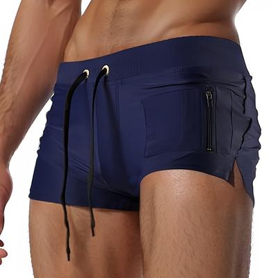 Men's Swim Trunks Swim Shorts Swimwear Bottoms Drawstring Swimming Surfing Beach Water Sports Solid Colored Summer Spring