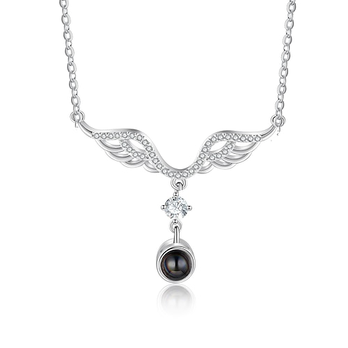 Personalisierte Foto-Projektions-Anhänger-Halskette das beste Geschenk für Mama – Hochzeitsgeschenk für Paare mit Geburtsstein und Projektionsstein perfekt für besondere Anlässe Image