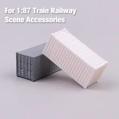 1:87 Scale Container Model 20 Feet Freight Car For Train Railway Scene Layout Diorama Accessories