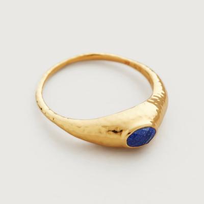 Gold Deia Gemstone Ring Lapis