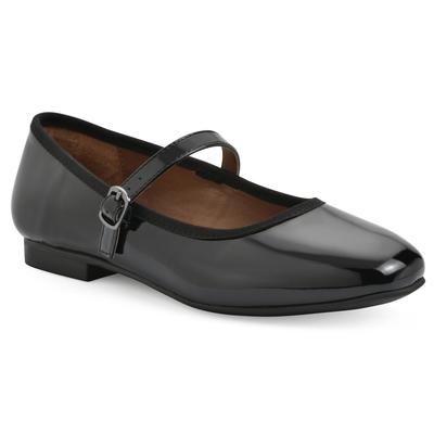 Wide Width Women's Boch Mary Jane Flat - WIDE by White Mountain in Black Patent (Size 7 1/2 W)