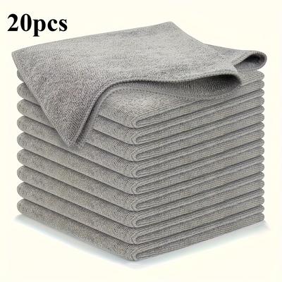 TEMU 10/20pcs Polyester Microfiber Cloths, Multifunctional, Absorbent, Easily Remove Stains And Grease, With Dishwashing Cloth, Kitchen Bathroom Cleaning Towel, For Car Cleaning Image