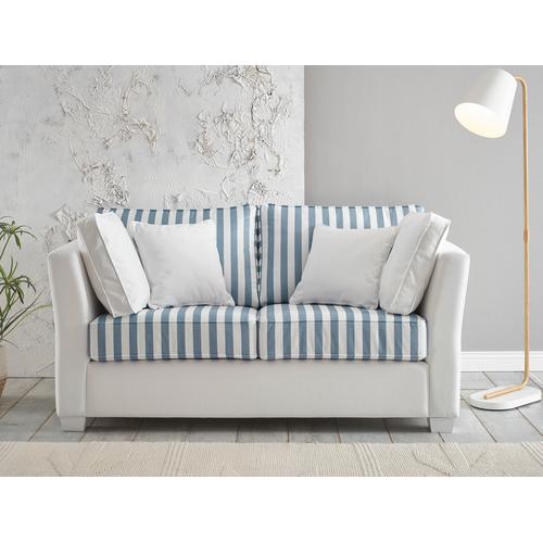 Sofa 2-Sitzer weiss blau gestreift Wales