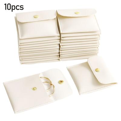 TEMU 10pcs/20pcs Jewelry Pouches With Snap Closure - Elegant Gift Bags For Earrings, Necklaces, Bracelets, And Rings - Durable Storage And Organizing Pouches For Accessories Image