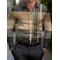 Camicia da uomo camicia con risvolto regolare camicia da uomo stampata in 3d plaid semplice stampa a