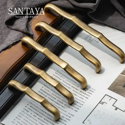 Antique Brass Cabinet Pulls Handles Dresser Drawer Solid Brass Cabinet Handles Wardrobe Kitchen Hardware Pull