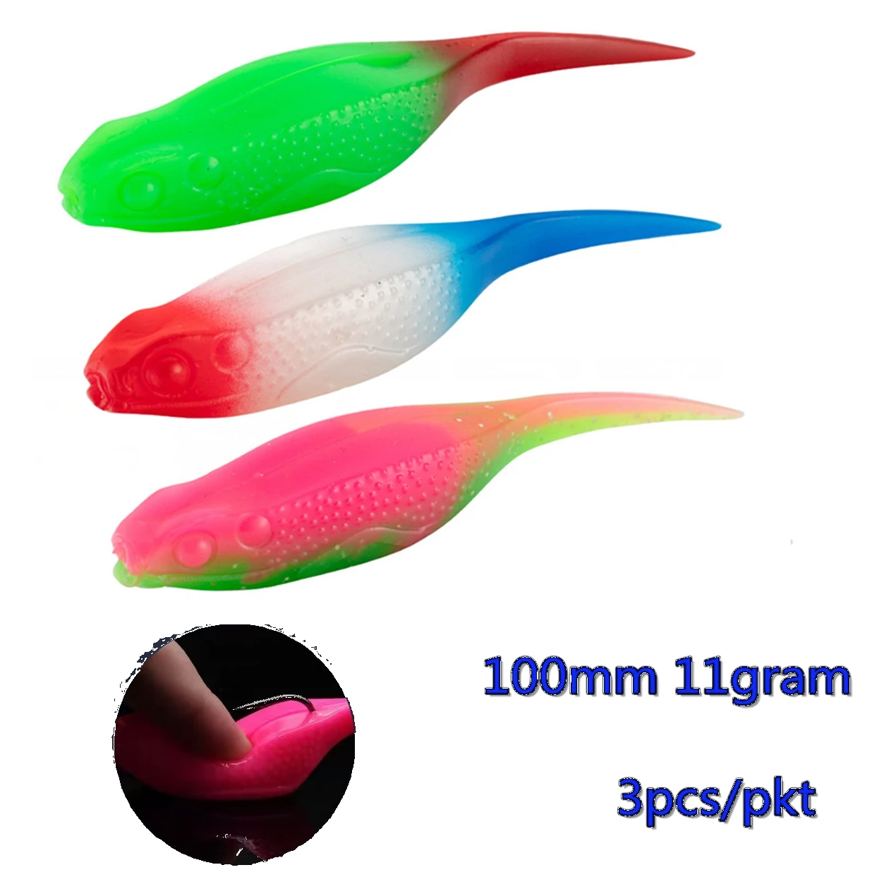 Angelköder, 3 Stück/Los, 10 cm, 11 g, schwimmende, weiche Köder für Hecht, Wandern, Köder, Top-Wasserköder Image