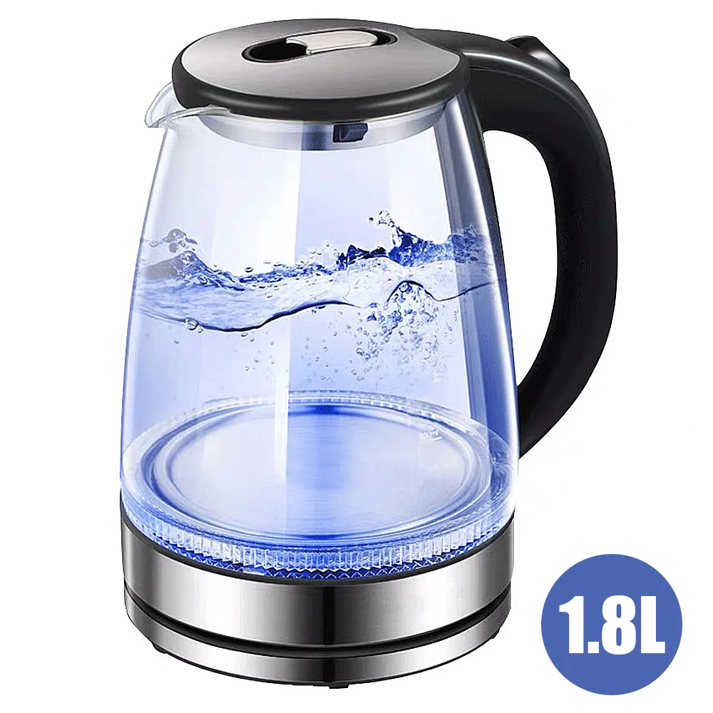 220V 1,8L Wasserkocher Glas Teekessel Wasserkocher Home Küche Warmwasserbereiter, Trockenkochschutz Image