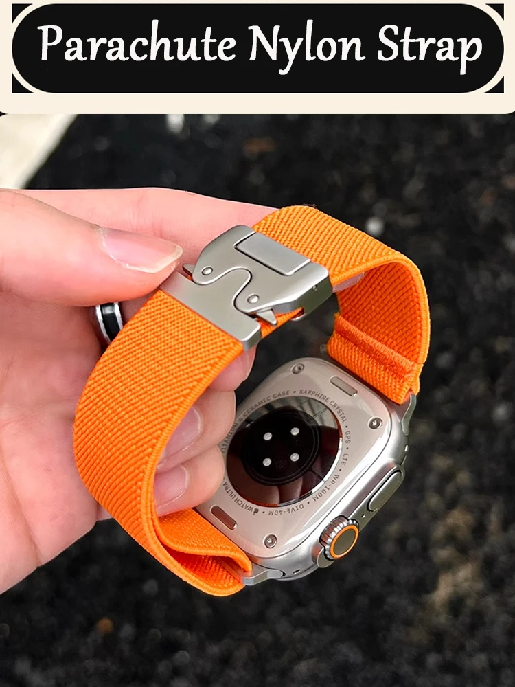 Riemen für Apple Watch Ultra 2 Band 49 mm 45 mm 46 mm 44 mm 42 mm 40 mm 41 mm Fallschirm-Correa-Armband IWatch-Serie 10 9 8 7 6 3 SE Image
