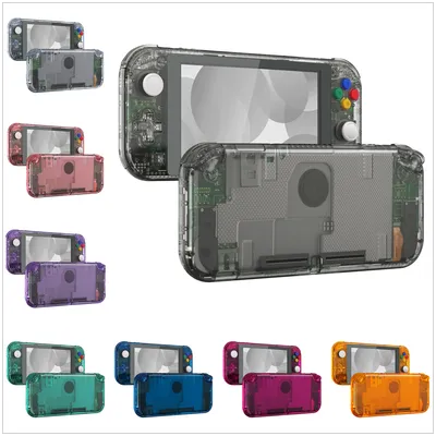 eXtremeRate Replacement Housing Custom Shell w/Screen Protector & ABXY Buttons for Nintendo Switch Lite - Crystal Clear Series