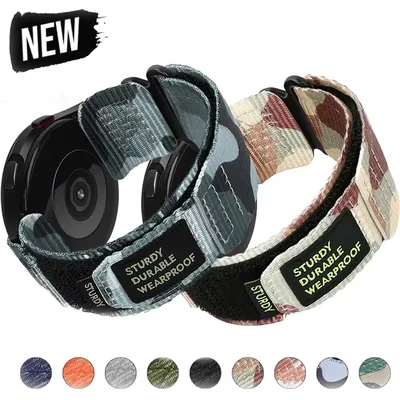 22 mm 20 mm Camouflage-Nylonarmband für Samsung Galaxy Watch 6 5 4 40 44 mm 6 Classic 43 47 mm Band Image