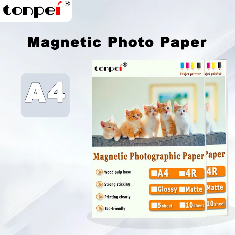 5 Stück A4 magnetisches Fotopapier Inkjet-Druck Fotopapier glänzende matte Aufkleber DIY Kühlschrankmagnet Image