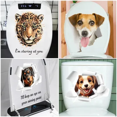 Niedliche 3d Tier aufkleber kreative Bulldogge Hund Jack Russell Terrier Welpen Dekoration Toilette Image