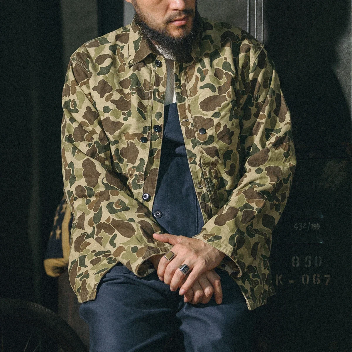 Robuste Bronson 1944 Muster Duck Hunter Camo Jacke Vintage Herren Arbeitsoberbekleidung