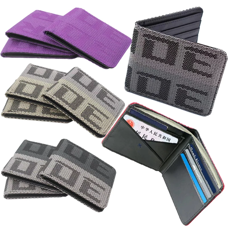 Portefeuille en tissu pour mariée, portefeuille en toile de course pour hommes, style JDM, étui pour clé de voiture de mariée, portefeuille universel, porte-carte de crédit, décoration automobile