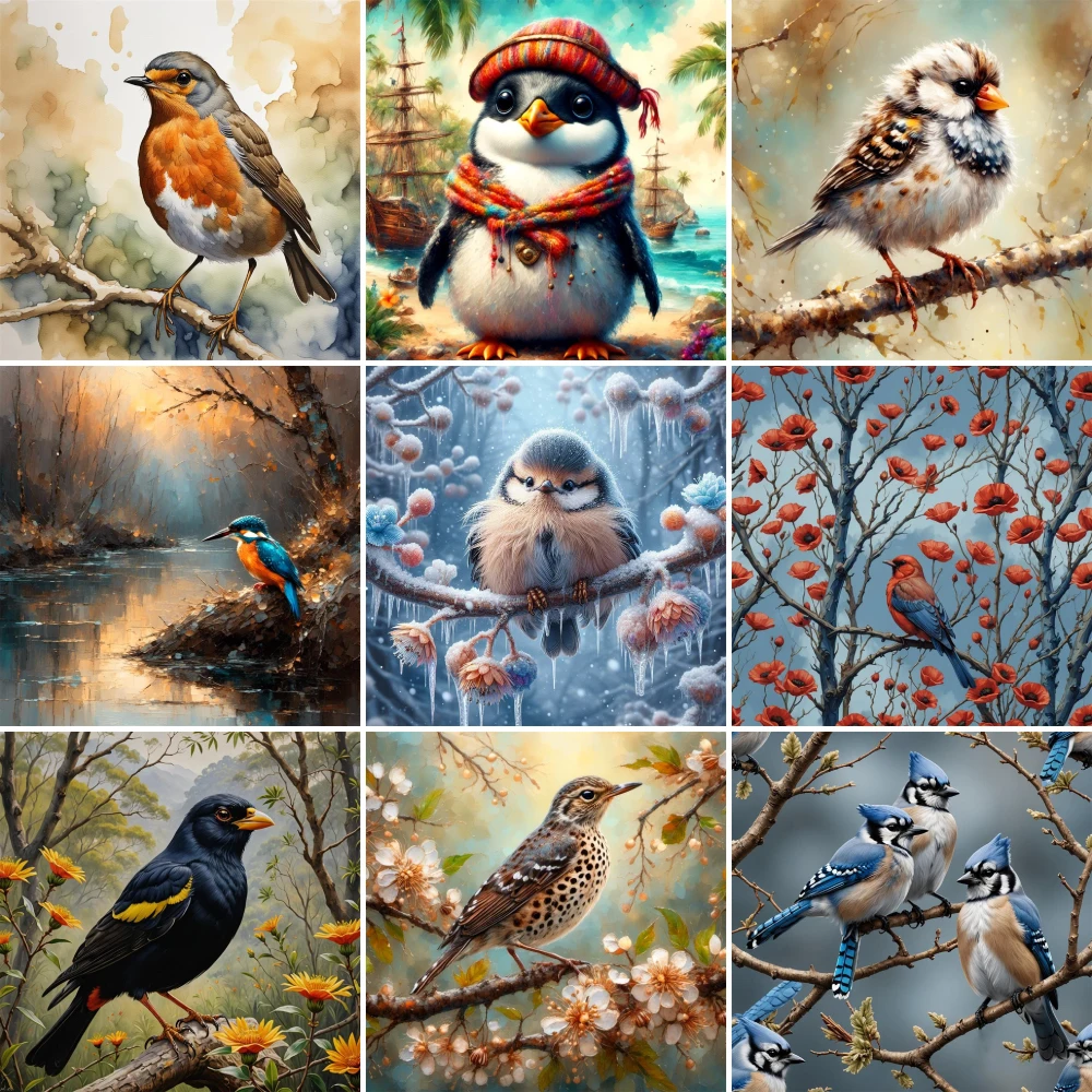 Vogel Pinguin Eisvogel malen Nummer Gemälde Kunst handwerk für Erwachsene Wand kunst personal isierte Geschenk ideen Großhandel 2023 heiß Image