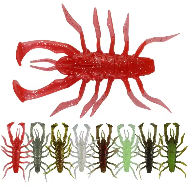 Weihe (5 stücke) 1,3g/3,5 cm 5,5g/7cm künstlicher Garnelen-Weich köder 8 Farben Jig Hook Assistant Köder Image