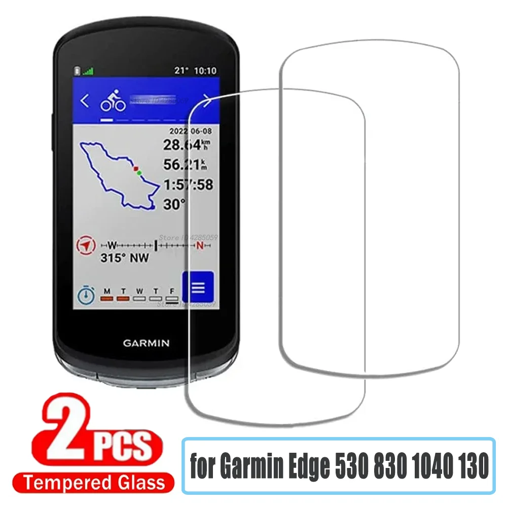 2 Stück gehärtetes Glas für Garmin Edge 530 830 540 840 1040 130 Displays chutz folie Fahrrad GPS Stoppuhr Glas folie Zubehör Image