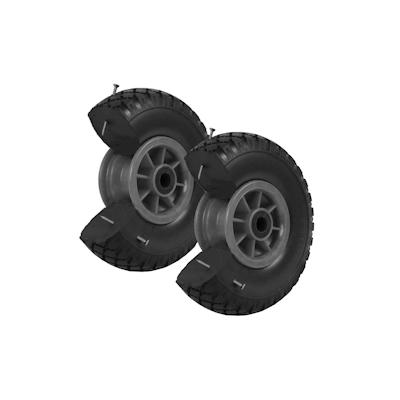 Baumarktplus 2x Sackkarrenrad PU-Rad 260x85 mm 3.00-4 75 mm zentrierte Nabe Ø 20 mm grau Vollgummi Bollerwagen Image