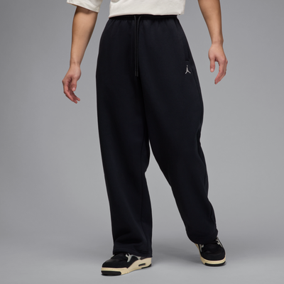 Nike Jordan Brooklyn Fleece Men's Oversized Open-Hem Trousers - Black - Cotton/Polyester