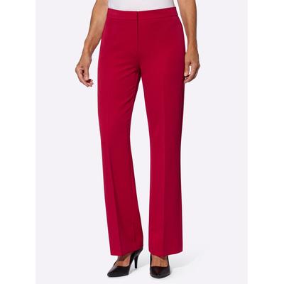 Bügelfaltenhose LADY, Damen, Gr. 25, Kurzgrößen, rot, 64% Polyester, 34% Viskose, 2% Elasthan, unifarben, lang, Hosen Image